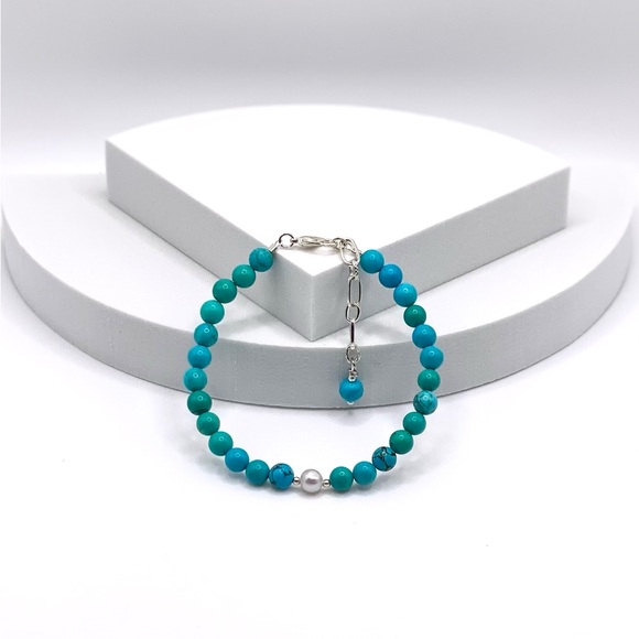 Genuine Turquoise and Freshwater Pearl - Picture 8 of 14